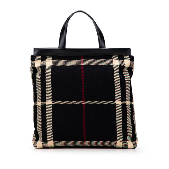 Pre-Loved Burberry Exploded Check Wool Tote - Picture 1 of 11